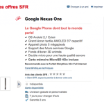 Le Nexus One en vente sur le site de SFR Le Nexus One en vente sur le site de SFR