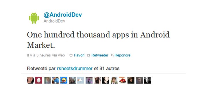 100 000 applications Android Market 100 000