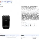 Le Nexus S apparaît sur le comparatif de Google