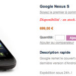Acheter le Nexus S en France c’est déjà possible ! Acheter le Nexus S en France c’est déjà possible !
