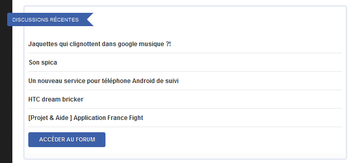 5 dernières réponses sur le forum