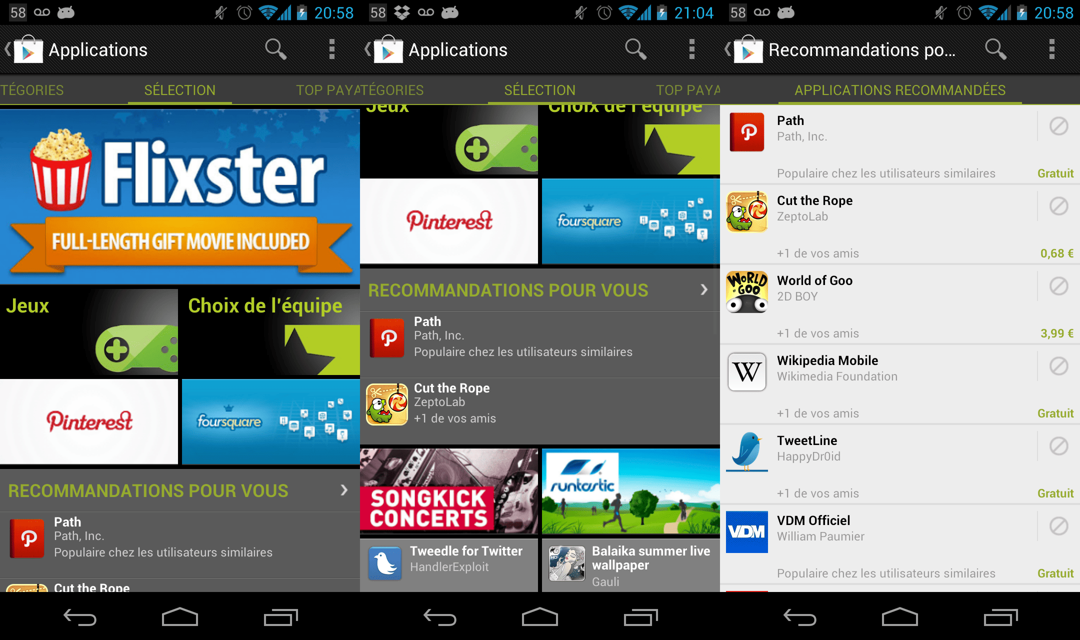 GooglePlay-RecommandationsPourVous