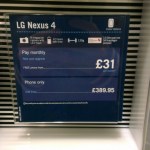 Le LG Nexus 4 à 485€ (£389,95) sans abonnement en Angleterre Le LG Nexus 4 à 485€ (£389,95) sans abonnement en Angleterre