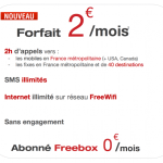 Free Mobile fait évoluer son forfait à 2€ : 2h d’appels, SMS illimités et Internet illimité sur le réseau FreeWiFi Free Mobile fait évoluer son forfait à 2€ : 2h d’appels, SMS illimités et Internet illimité sur le réseau FreeWiFi