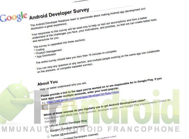 Enquete satisfaction développement Android Enquete satisfaction développement Android