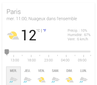 android ios google now navigateur web mobile prévisions météorologiques