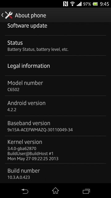 android 4.2.2 jelly bean sony xperia zl