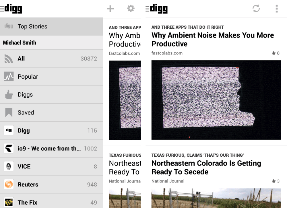 android digg reader 1.0 capture d'écran 1