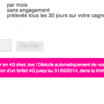 Bon plan : 2 mois offerts d’abonnement 4G chez Joe Mobile Bon plan : 2 mois offerts d’abonnement 4G chez Joe Mobile