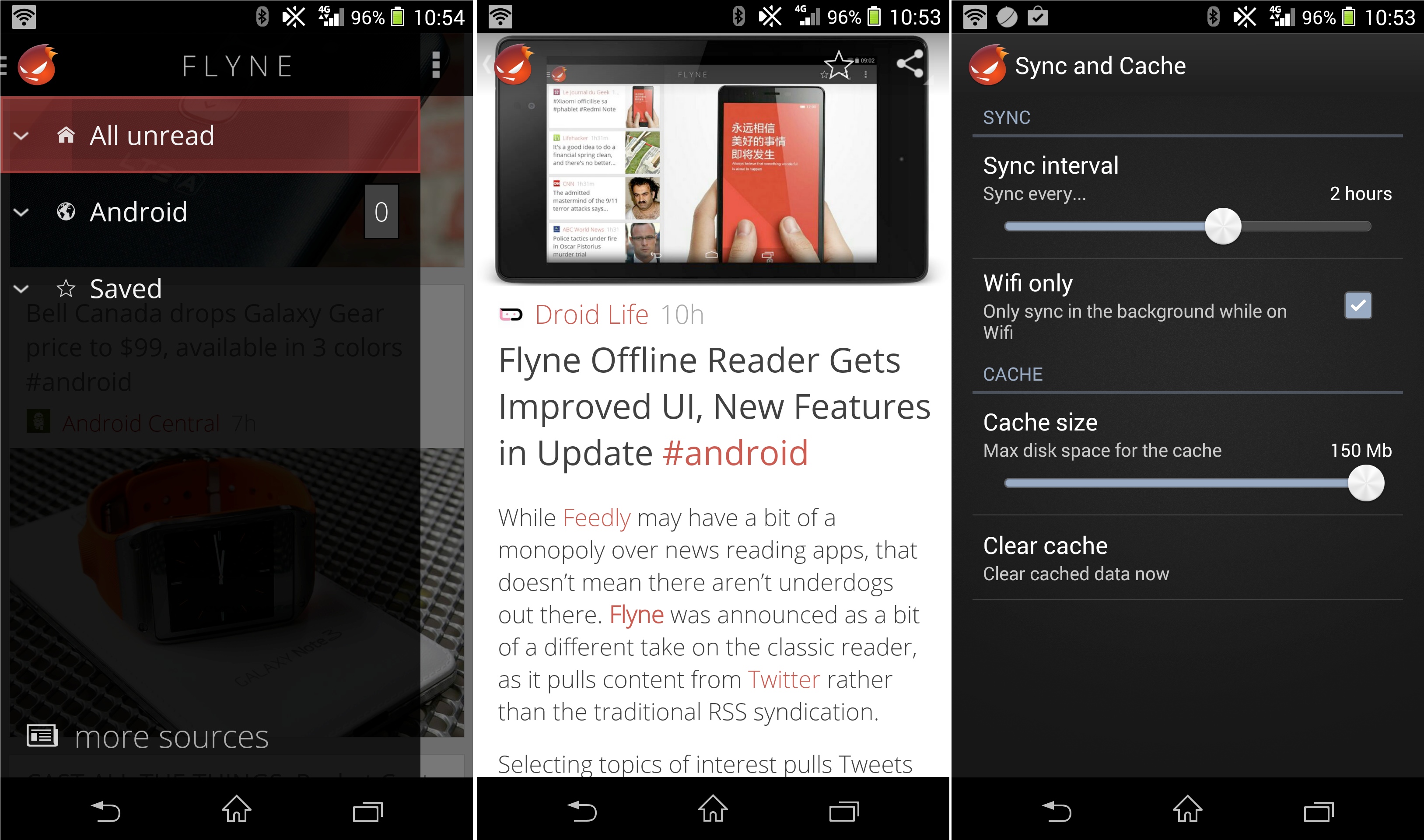 Flyne-application-offline-feedly