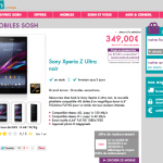 Bon plan : Sony Xperia Z Ultra à 249 euros « nu » chez Sosh Bon plan : Sony Xperia Z Ultra à 249 euros « nu » chez Sosh