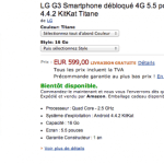 LG G3 : le modèle 16 Go apparaît à 599 euros sur Amazon.fr LG G3 : le modèle 16 Go apparaît à 599 euros sur Amazon.fr