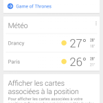 Google Now : l’aperçu des vignettes précise dorénavant les températures minimales et maximales Google Now : l’aperçu des vignettes précise dorénavant les températures minimales et maximales