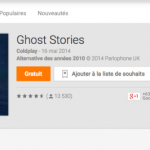 L&rsquo;album Ghost Stories de Coldplay est gratuit sur Google Play
