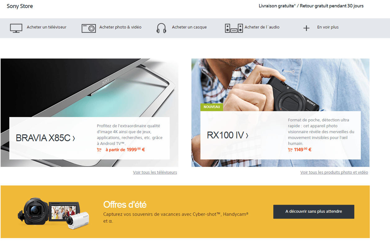 boutique sony en ligne