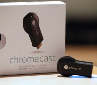 The new Google ChromeCast is displayed for a photograph during an event in San Francisco, California, U.S., on Wednesday, July 24, 2013. Google Inc., owner of the worlds most popular search engine, today unveiled an updated version of its Nexus 7 tablet as it steps up efforts against rivals such as Apple Inc. and Microsoft Corp. Photographer: Tony Avelar/Bloomberg via Getty Images