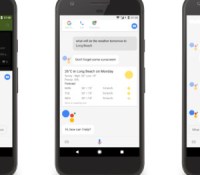 Saisir du texte et accès aux applications (bouton bleu) sur Google Assistant