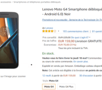 Moto G4 sur Amazon Moto G4 sur Amazon