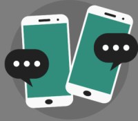 Infographic template with smartphone. Phone with bubble speech.