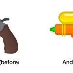 Android P : après le hamburger et la bière, c&rsquo;est au tour de l&rsquo;émoji pistolet de changer