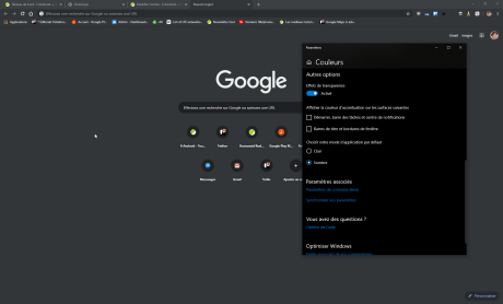Chrome sombre Windows 10
