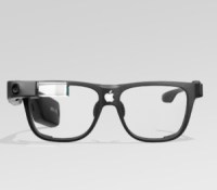 Product photography of the Google Glass wearable.