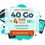 Forfait mobile : 40 Go via une offre sans engagement à 4,99 euros par mois Forfait mobile : 40 Go via une offre sans engagement à 4,99 euros par mois