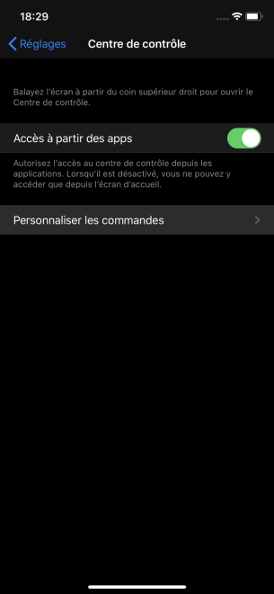 personnaliser centre controle ios 2