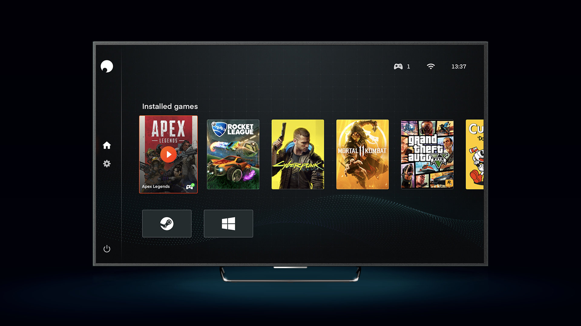 Nouvelle interface de Shadow sur TV