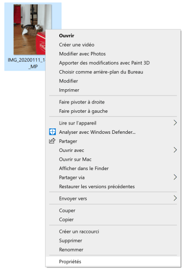 Supprimer données EXIF photo 2