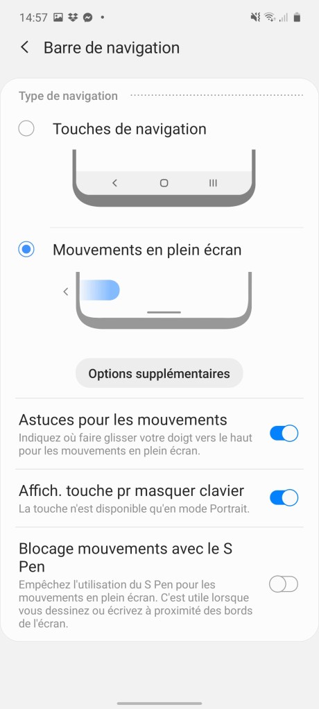 La navigation sur le Samsung Galaxy Note 10 Lite