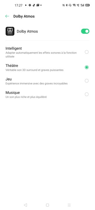 Brancher un casque filaire permet de modifier le mode d'écoute de l'Oppo Find X2 Pro