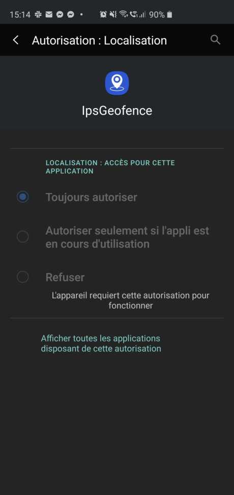IPSGeofence position Samsung