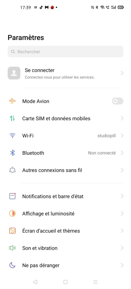 Les paramètres de l'Oppo Find X2 Pro