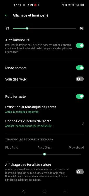 Le thème sombre de l'Oppo Find X2 Pro