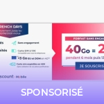 French Days : ce forfait mobile 40 Go passe à 2,99 euros/mois seulement French Days : ce forfait mobile 40 Go passe à 2,99 euros/mois seulement