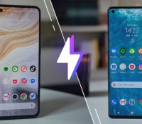 Le Realme X50 Pro à gauche et le Motorola Edge à droite Le Realme X50 Pro à gauche et le Motorola Edge à droite