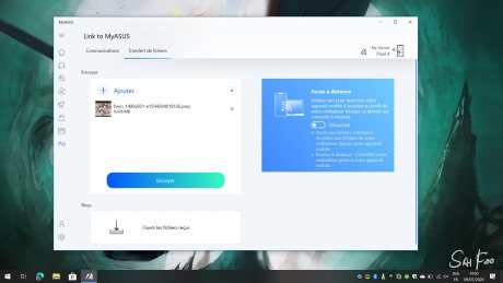 Le transfert de fichier se fait très facilement