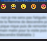 Un appui long sur une réponse permet d'afficher les réactions en émojis sur Google Messages // Source : Frandroid