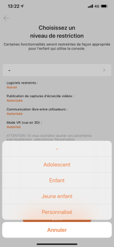 Nintendo Switch appli contrôle parental configuration