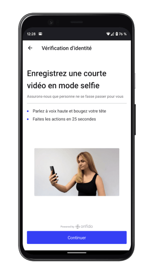 Bunq Travel - Inscription Selfie
