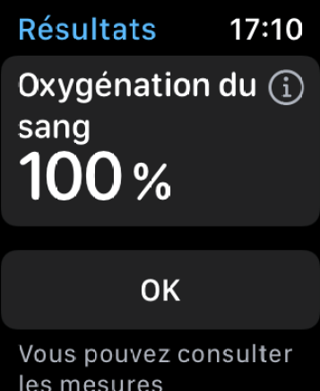 Apple Watch Series 6 oxygénation du sang résultat mesure