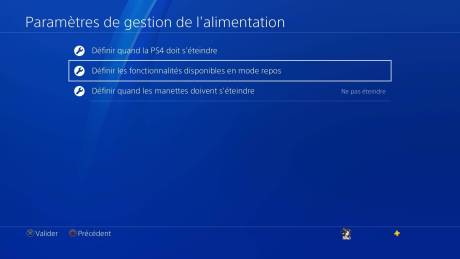 Playstation 4 PS4 stockage données  gestion alimentation
