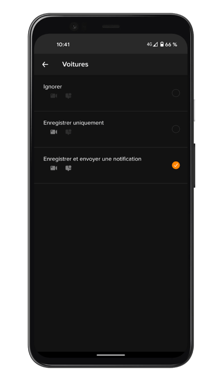 Netatmo Caméra Extérieure Intelligente avec Sirène - Application - Comportement caméra (1)