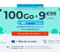 Cdiscount mobile 100 Go avec bonus CDAV