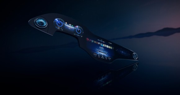 L'Hyperscreen MBUX de la future Mercedes EQS // Source : Mercedes L'Hyperscreen MBUX de la future Mercedes EQS // Source : Mercedes