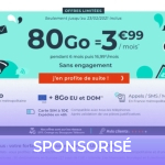 Vous ne trouverez pas moins cher que ce forfait 80 Go à seulement 3,99 euros Vous ne trouverez pas moins cher que ce forfait 80 Go à seulement 3,99 euros