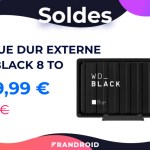 Ce disque externe WD Black 8 To passe sous la barre des 180 euros pendant les soldes Ce disque externe WD Black 8 To passe sous la barre des 180 euros pendant les soldes