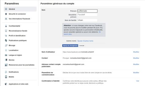 Comment changer son nom sur Facebook de son navigateur Internet 04