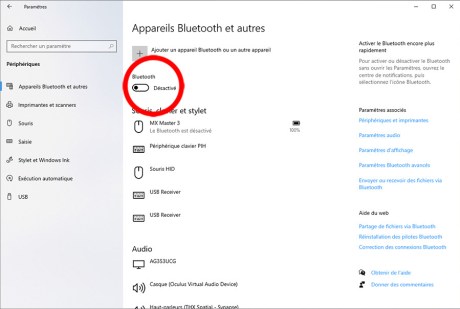 Comment activer et désactiver le Bluetooth sous Windows 10 06
